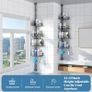 4-Tier Rustproof Telescopic Corner Shower Caddy, Height Adjustable No Drilling Bathroom Storage Accessory Shelf Organiser from 58.5 to 317.5 cm, with 4 Large Capacity Adjustable Baskets, Black Image 6
