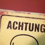 ACHTUNG MINEN Metal Tin Wall Sign Plaque Man Cave War German Mine Danger Warning Image 2