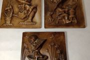 Vintage Irish Pottery Wall Plaques, set of 3