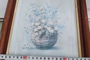 Lovely framed print still life flower basket.