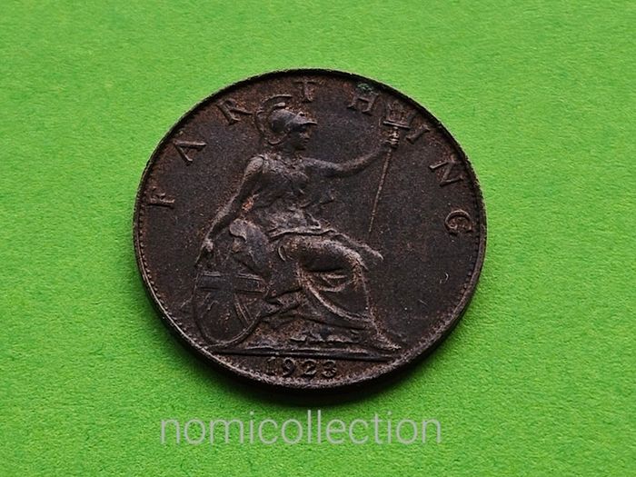 United Kingdom 1923 year Bronze Farthing.