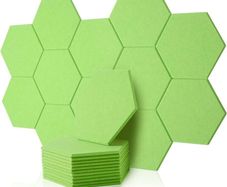 NEW SALE | 12 Pack High Density Hexagon Acoustic Panels,Acoustic Foam Panels 30 x 26 x1 cm Beveled Edge Tiles
