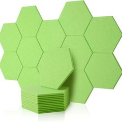 NEW SALE | 12 Pack High Density Hexagon Acoustic Panels,Acoustic Foam Panels 30 x 26 x1 cm Beveled Edge Tiles