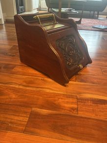 Antique Edwardian coal turf scuttle - fireside box
