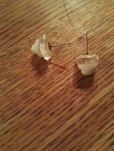 White Glass Earrings