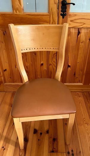 Pine table & two chairs