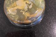 Vintage glass powder pot .