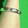 Handmade sterling silver flush set white and yellow stones. Size N Image 4