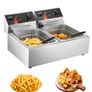 Double Deep Fat Fryer 5000W Commercial Twin Basket Stainless Steel Fryer 12L Image 3
