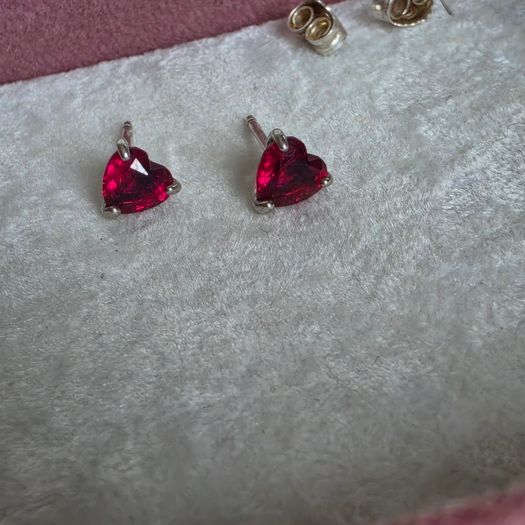 Pandora red heart stud earrings very good condition