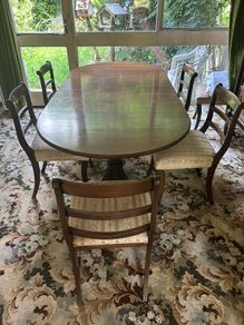 Large Regency Style Mahogany Extending Twin-Pedestal Dining Table & 10 Chairs