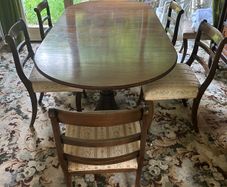 Large Regency Style Mahogany Extending Twin-Pedestal Dining Table & 10 Chairs