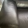 Dark brown 3 seater leather sofa Image 3