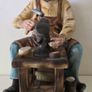 Large Vintage German Porcelain Figurines Cobbler and Card Players Image 6