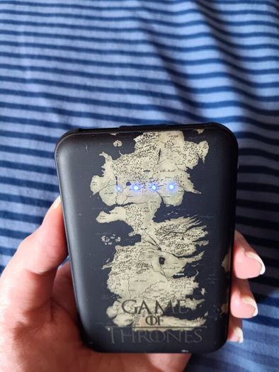 Rare Game Of Thrones Westeros Map Design 5000mah Power Bank. With Charging Cable.