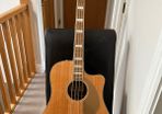 Fender Kingman Acoustic/Electric Bass Guitar with hard shell case.