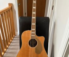 Fender Kingman Acoustic/Electric Bass Guitar with hard shell case.
