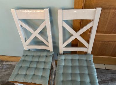 Oak & Grey Wooden Kitchen Chairs