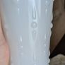 Vintage White Milk Glass Hobnail Vase Scalloped Rim 18cm Image 9