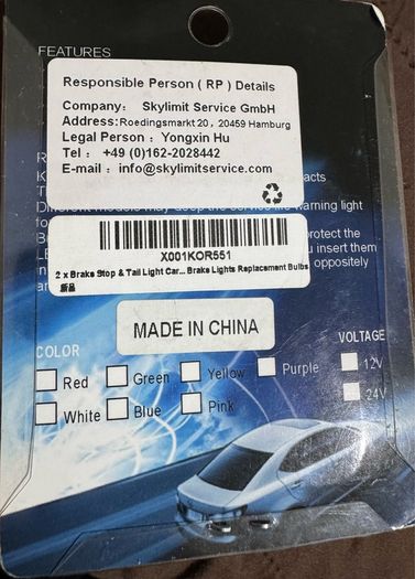 Brand New LED Car Brake and Tail Light Bulbs 2-Pack 12V Extremely Bright