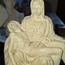 Beautiful Old Statue of Our Lady of Pieta with Christ in her arms, crafted in Italy and mounted on a Marble Base. The sculpture has fine detailing throughout, Ideal for Home or Stage Movie Props Postage Available or Collection Image 3