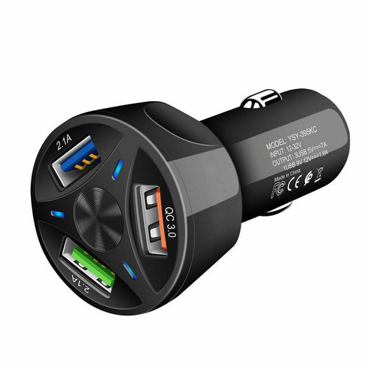 QC 3.0 Car Triple USB Phone Quick Charger 30W (Brand New/Warranty)