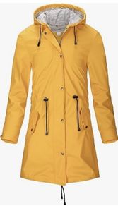 Women's PU Rain Jacket with Hood, Waterproof Windbreaker