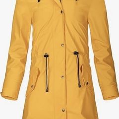 Women's PU Rain Jacket with Hood, Waterproof Windbreaker