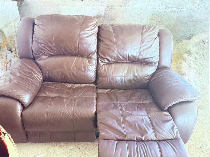 Leather seater sofa