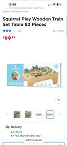 wooden train table and set
