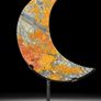 Maligano jasper Crescent Moon Shape - Natural Stone, Metal Stand Image 2