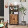 Bookcase, Book Cabinet, Office Shelf, Kitchen Cabinet with 2 Open Compartments, Adjustable Shelf in Cupboard, Multifunctional Image 4