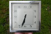 Vintage Bentima Clock  British made. Chrome Art Deco Square Clock in working order