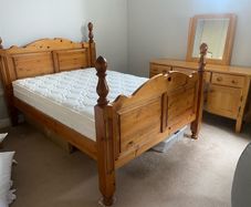 Double bed mattress, bed frame and dressing table. Can sell all items together or separately.