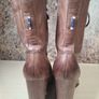 womens TOMMY HILFIGER brown leather high heel ankle boots Size Uk 6 EU 39 Image 9