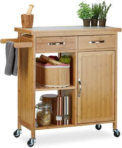 Kitchen Trolley Wood Bamboo - Free Delivery Nationwide