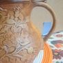 Quantock pottery jug, wild rose design no damage. Image 6