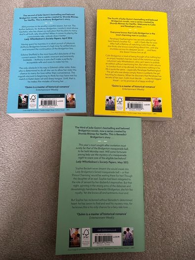 Bridgerton books (Books 2,3 and 4)