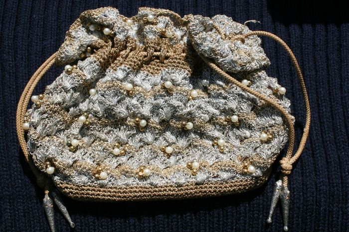 Vintage Handbag, Wedding Pouch, Crochet Purse, Bride Pouch, Bridesmaid Bag, Party Bag, Evening Bag