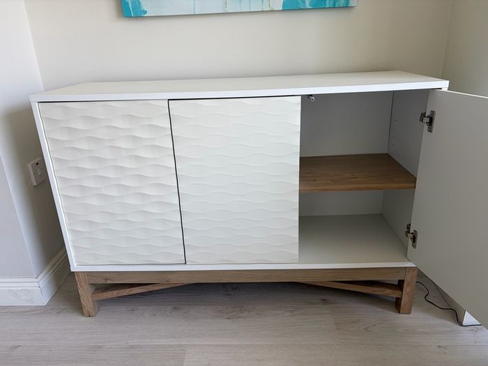 Large Sideboard + TV Unit - White & Oak Effect