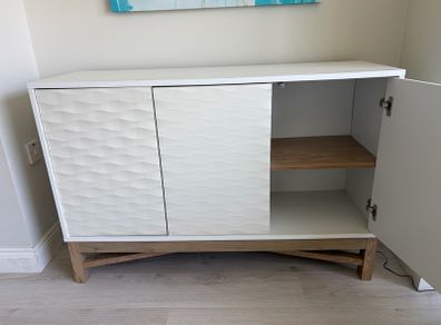 2 Units: Large Sideboard + TV Unit - White & Oak Effect