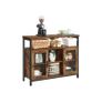 Sideboard with glass doors Sideboard Kitchen Cabinet Storage with 2 Clear Glass Doors Adjustable Shelves Kitchen Dining Room 100 x 35 x 80 cm Industrial Style Vintage Brown/Black Image 3