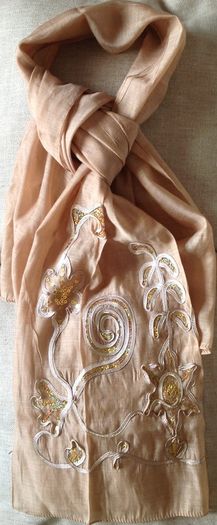 Brand New Delicate Golden Brown Scarf