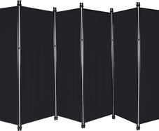 6 Panel Large Folding Room Divider, 10FT Wide Portable Room Partition Wall Dividers, Indoor Outdoor Tall Privacy Screen for Bedroom Dining Room Office Restaurant Hospital, 120"x68", Black
