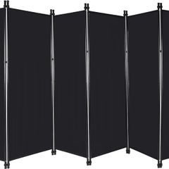 6 Panel Large Folding Room Divider, 10FT Wide Portable Room Partition Wall Dividers, Indoor Outdoor Tall Privacy Screen for Bedroom Dining Room Office Restaurant Hospital, 120"x68", Black