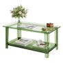 Acrylic Coffee Table, 2 Tiers Center Table with Storage Shelf, Modern Rectangle Acrylic Coffee Desk, Ideal for Dining Room, Kitchen Island Image 7