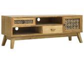 TV Cabinet Carving Brown 120x30x42 cm Wood
