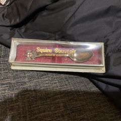 Vintage pewter egg spoon. Squire souvenir from London.