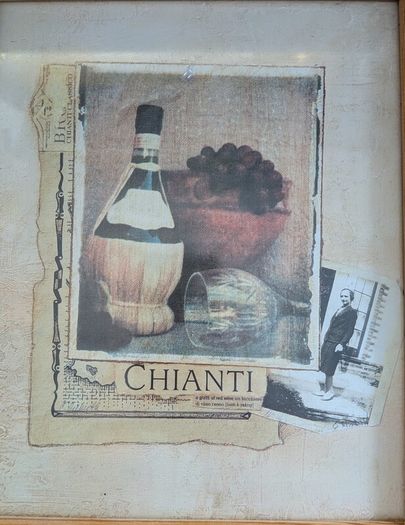Pair Kitchen Prints Cappuccino Chianti Framed Coffee Wine Wall Art