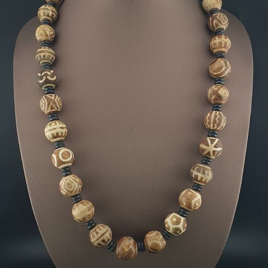 Burmese Antique Pumtek Pyu Beads Necklace 24 inches